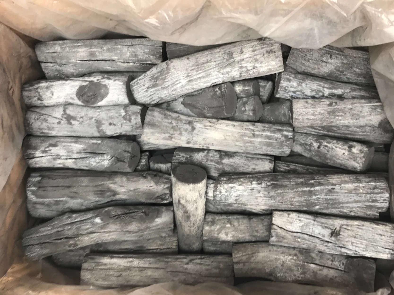 White charcoal from the Vina Flame company photo archive