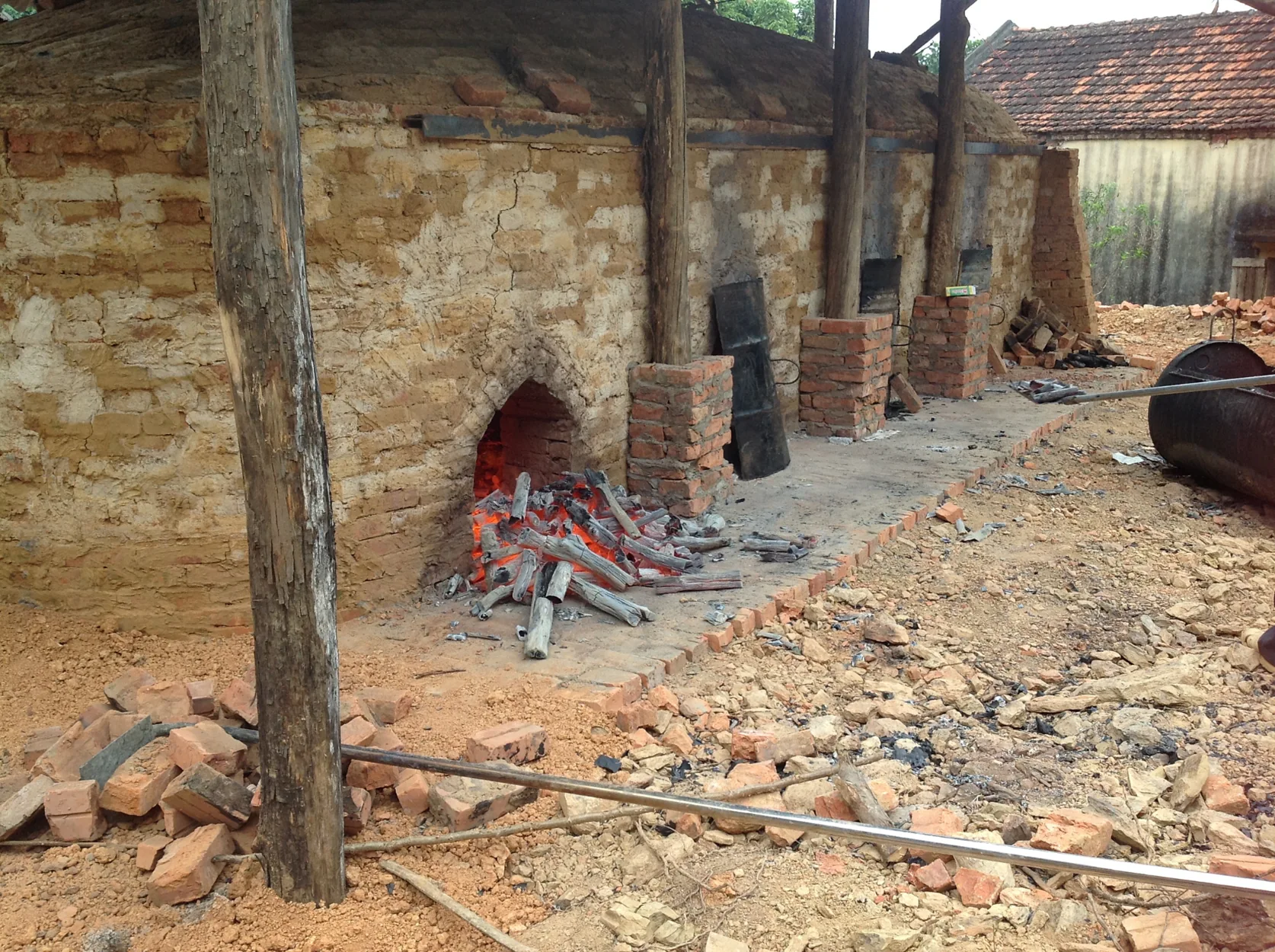 Traditional charcoal kiln